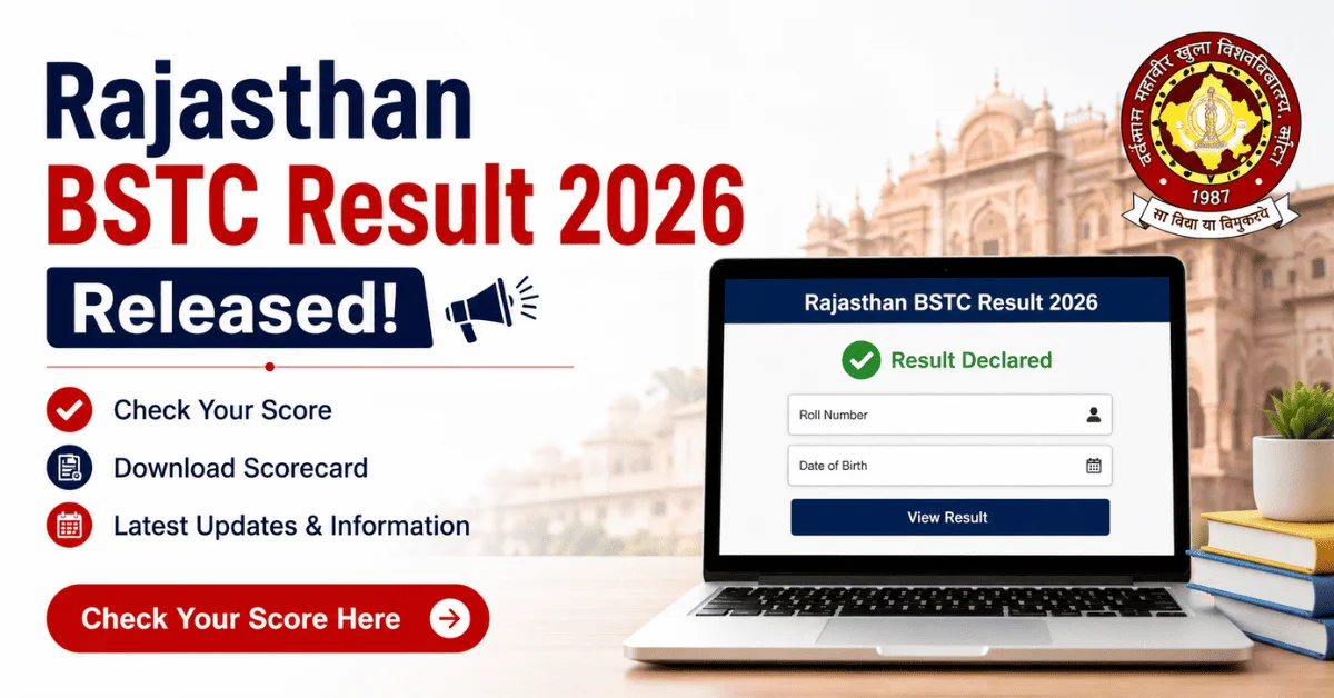 Rajasthan BSTC Result 2026 Released - Check Your Score Here